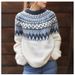 Women's Chunky Knit Sweater - Thick Jacquard Pullover (White/Green/Sunflower/Azure/Pink/Blue, S-5XL, Winter & Autumn Essential)_ecoleips.com