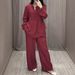 Breathable Linen Long Sleeve Top & Wide-Leg Pants Set – Relaxed & Stylish For Spring & Fall_ecoleips.com