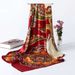 Women's Retro Ethnic Style Large Square Scarf 90 Cm Satin Faux Silk Cashew Print Middle Eastern Headscarf For Muslim Fashion_ecoleips.com