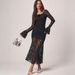 Elegant Lace Bodycon Midi Dress Long Sleeve Slim Fit Office Party Evening Gown for Women Sexy Elegant Slim Fit Midi Dress_ecoleips.com