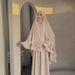 Muslim Women's Clothing Solid Color Long Robe Dress Two-Piece Set Pleated Headscarf Large Hijab P111_ecoleips.com