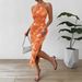 Women's Clothing Temperament Sexy Halter Neck Printing Slim Waist Dress_ecoleips.com