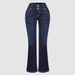 Women's Clothing Denim Trousers Retro Double Button Jeans_ecoleips.com