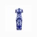 Women's Clothing Elegant Printed Slim Fit Hip Short Sleeved Dress_ecoleips.com