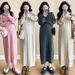 Autumn Winter New Korean Fashion Braided Half High Zipper Turn-Down Collar Knitted Maternity Dress_ecoleips.com