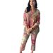 Women's Clothing Shirt Nine Point Pants Fashion Floral Print Two Piece Set_ecoleips.com