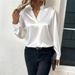 Women's Elegant V Neck Loose Fitting Shirt Top Versatile Simple Design Bestselling_ecoleips.com