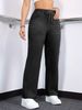 K Casual Drawstring Elastic Women's Denim New Straight Leg Jeans_ecoleips.com
