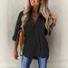 New 2024 Women's Fashion Cross-Border European And American Four Seasons Versatile Loose Long Sleeve Turn-Down Collar_ecoleips.com
