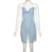 Women's Halter Neck Bodycon Mini Dress 3D Water Tear Decoration High Waist Sexy Summer New European American Style_ecoleips.com