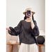 Summer Round-Neck Pullover Loose Thin Cotton And Linen Blouse Versatile, Lantern Sleeve Stylish Casual T-Shirt_ecoleips.com