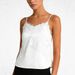 AD980 Spring/Summer Thin Outerwear Silk Satin V-Neck Lace Camisole Loose Fit Base Shirt_ecoleips.com