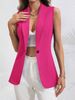 Women's Sleeveless Round Neck Single Button Jacket , Lightweight Polyester, Casual & Sexy_ecoleips.com