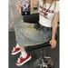 Vintage Washed Denim Capri Pants – High Street Wide-Leg Cropped Jeans For Women (Blue, S-4XL, Relaxed Fit, Stretch Comfort, Summer)_ecoleips.com
