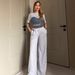 Women's Casual Denim Patchwork Sports Pants Set Two-Piece Outfit Fashion Spring/Summer Seasonal Clothing_ecoleips.com