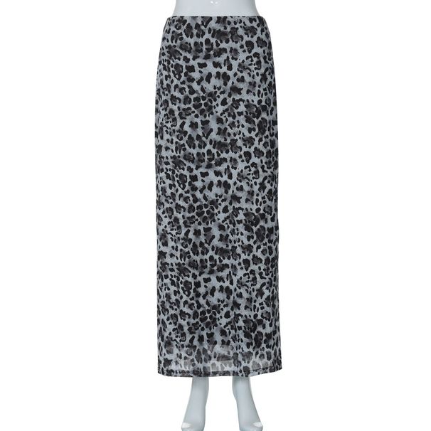 Verve 2025 Summer New Women's Fashion Leopard Print High Waist Skirt_ecoleips.com