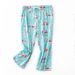 Summer Women Soft Cotton Sleep Bottoms Female Casual Loosen Night Pants Ladies Cartoon Calf-length Pants Plus Size Pantalon_ecoleips.com