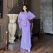 Women's Clothing Autumn New Round Neck Bat Sleeve Waist Slim Dress Suit for Women_ecoleips.com