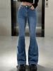 Women's Clothing High Waist Flared Jeans Women's Slim Fit Fashionable Versatile Denim Trousers_ecoleips.com