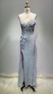 Women's Clothing Sequined Leaf High Slit Dress Stage Host Performance Dress Wedding Dress Evening Dress_ecoleips.com