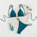 Omen's Adjustable Bikini Set – Seamless & Tie-Front Design, Nylon-Spandex Blend, Olive Green (S-L) Saltwater-Resistant_ecoleips.com