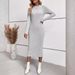 Women's Knitted Jacquard Bodycon Midi Dress - Slim Fit Sexy Pencil Dress For Fall Winter Spring - Elegant Office Casual Wear (Light Gray)_ecoleips.com