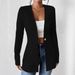 2026 New Korean Style Fashionable Elegant V-neck Single-Button Solid Color Long-Sleeve Blazer For In Europe And_ecoleips.com