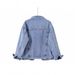 "Women's Oversized Denim Jacket - Vintage Washed Boyfriend Style Loose Fit Spring/Autumn Top (Light Blue/Black)"_ecoleips.com
