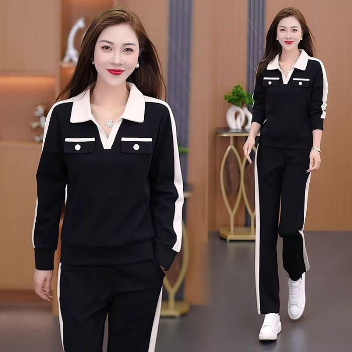 Slim-Fit Women's Sportswear Set – Long Sleeve Hoodie & Joggers, Premium Stretch Polyester, Trendy Two-Piece Outfit_ecoleips.com