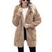 Women's Plush Cardigan Style Fluffy Casual Coat Autumn Winter Plaid Loungewear Clothing For Ladies_ecoleips.com