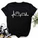 European And American Cross-border Foreign Trade Clothing Animal Paw Print Round Neck Printed Women's Short-sleeve_ecoleips.com