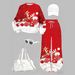 Women's Casual Style Autumn Winter Ink Painting Print Top And Bottom Set Christmas Theme_ecoleips.com