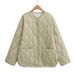 Quilted Puffer Jacket For Women - Lightweight Winter Coat With Stand Collar, Oversized Fit, Zip Front & Versatile Pockets, Trendy Streetwear Essential_ecoleips.com