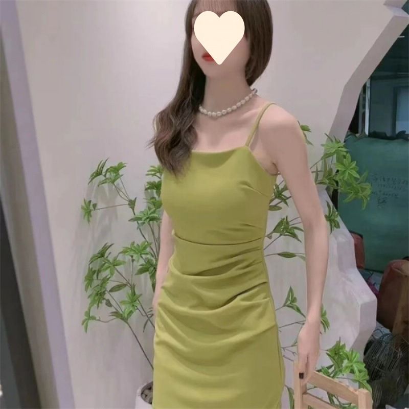 Summer New Camisole Dress, Waist-cinching Slimming For Women, Concealing Body Flaws, Elegant And Sexy, Solid Color_ecoleips.com