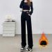 New Winter Collection: Women's Fleece-Lined Straight-Leg Jeans 2025, High-Waisted Slimming Design, Wide-Leg Pants For_ecoleips.com