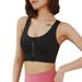 Women's Clothing New High Strength Shockproof Gathered Sports Bra Running Fitness Clothes Yoga Bra Women's Pre Summer Zipper Integrated Cup_ecoleips.com