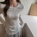 Women's High Quality Tencel Wool Long Sleeve T-Shirt Round Neck Loose Fit Layering Top_ecoleips.com