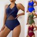 Women's Clothing Fashion Sexy One Piece Swimsuit Solid Color Mesh Swimsuit Bikini_ecoleips.com