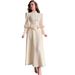 Women's Clothing Elegant Women's Long Dress Strappy Chain Detailing Slim Fit Design Luxury With Long Sleeves_ecoleips.com