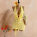 Mini Dress For Women Simple Solid Color Pleated Drawstring Backless Design With Metal Buckle Knot America Style New_ecoleips.com