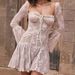 Women's Slim Lace Trumpet Dress Long Sleeved Strappy A-Line Hem Fashionable Autumn Clothing Temperament_ecoleips.com
