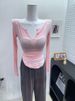 JU Women's Slim Fit Long Sleeve T-Shirt Comfortable Soft Half Open Neckline Thin Slightly Sheer Waist Cinching Sun Protective for Summer_ecoleips.com