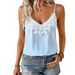 Exclusive Cross-border Sales: 2025 New Lace V-neck Camisole In European American Style, Blue And White Striped Vacation_ecoleips.com