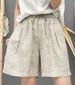 Suitable For All Seasons Pure Linen Shorts 2025 Summer New Handmade Wrinkled Casual For Women, Loose Fit, Slimming, Covering Flaws, Pants 2563_ecoleips.com