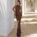 Elegant Off-Shoulder Knit Sleeveless Bodycon Dress – High Waist Backless Summer Dress For Women_ecoleips.com