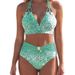 Gradient Leopard Print Bikini Feminine European And American Style Tie up Cross Beach Swimsuit Hot Spring Bath Suit_ecoleips.com