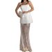 Summer 2023 Women's Fashionable Two-Piece Set: Slimming V-Neck Tank Top & High-Waisted Lace Dress With Stylish Design_ecoleips.com