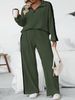 Women's Clothing Large Size Casual Suits For Women Autumn New High End Design Sweater Wide Leg Pants Two Piece Suit_ecoleips.com
