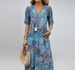 Women's Printed Summer V Neck Casual Dress With Pockets Style Vacation Wear Comfortable Loungewear_ecoleips.com