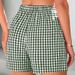 Women's Clothing Holiday Style Casual Comfortable High Waist Loose Fashion Wide Leg Retro Plaid Shorts_ecoleips.com